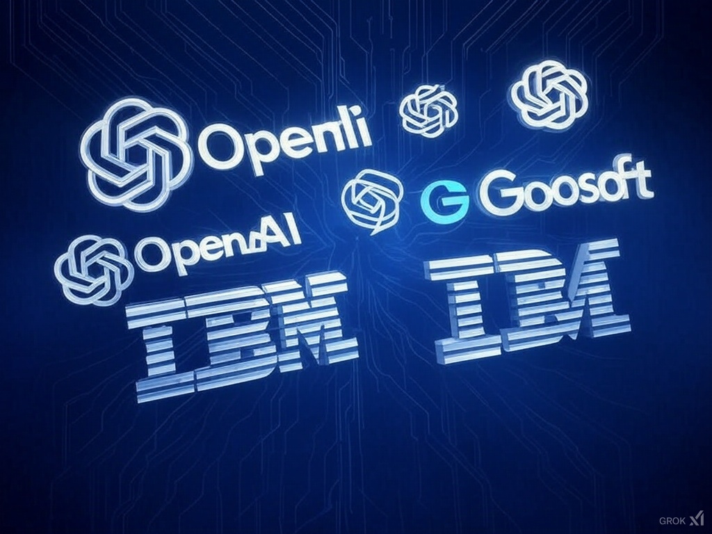 Logos of leading AI companies like OpenAI and Google AI